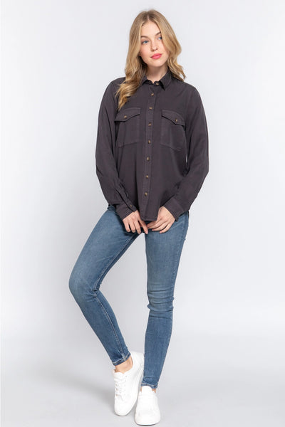 Long Sleeve Tencel Shirt
