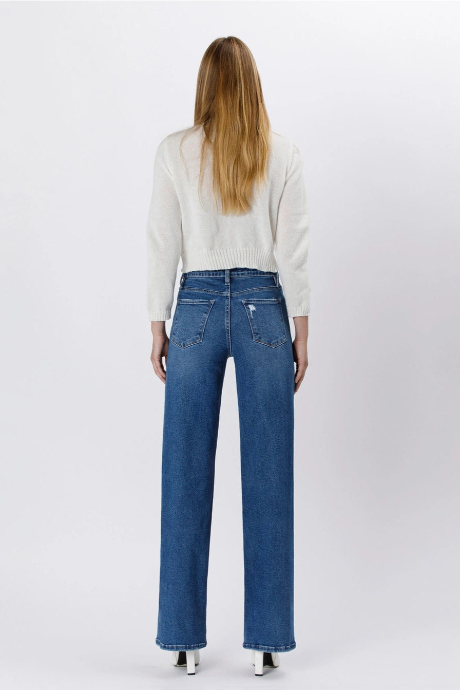 Tummy Control 90's Super High Rise Wide Leg Jeans
