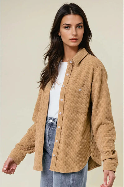 Textured Button Down Shirt