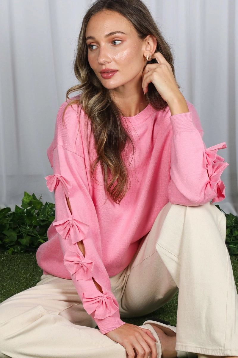 Bow Embellished Sweater
