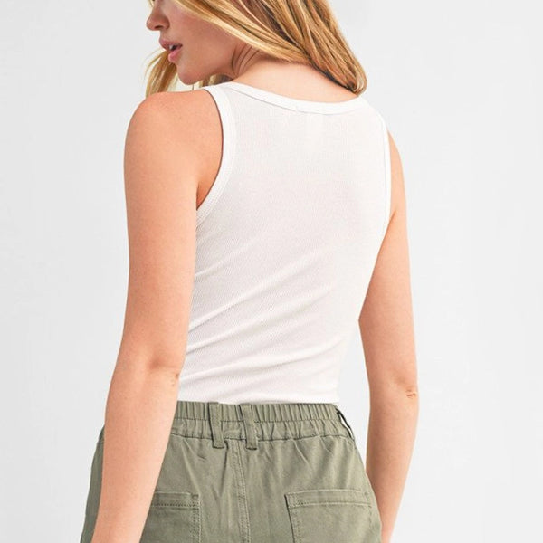 Ribbed Deep Tank Bodysuit
