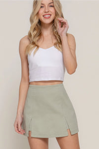 Stretch Twill Mini Skort