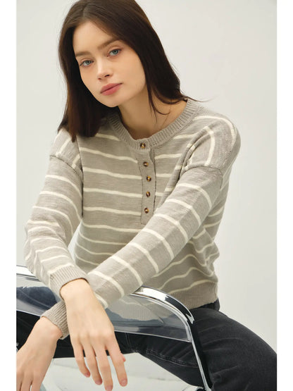 Striped Henley Sweater