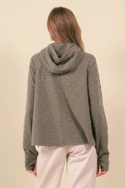 Textured Knit Hoodie