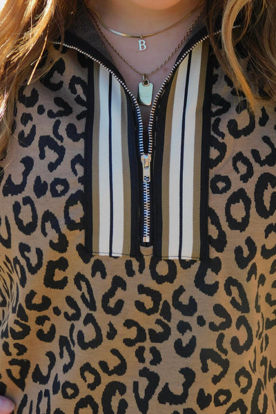 Leopard Zip Top