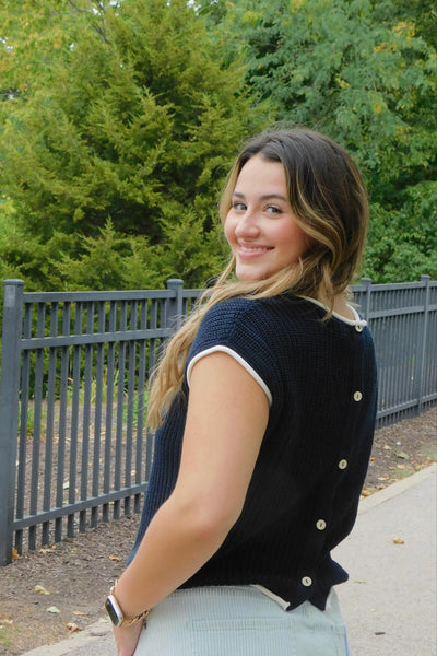 Contrast Trim Sweater Top