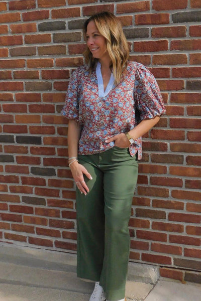 Floral Puff Sleeve Top