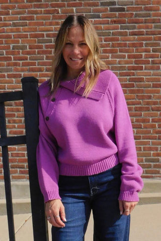 Asymmetric Neckline Sweater