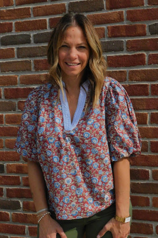Floral Puff Sleeve Top