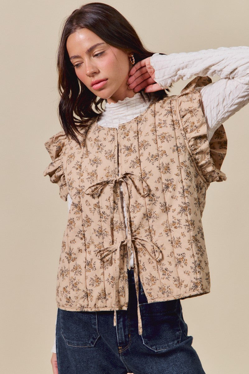 Quilted Floral Vest