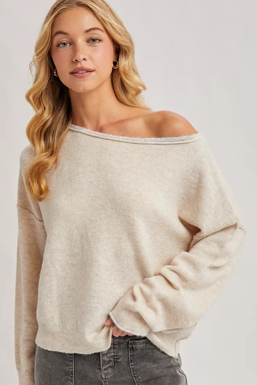 Heathered Knit Pullover