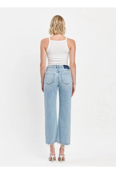 90's Super High Rise Ankle Slim Wide Jeans