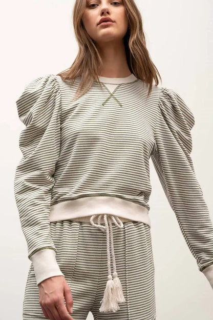 Striped Contrast Top