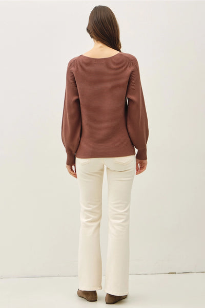 Horizontal Ribbed Long Sweater