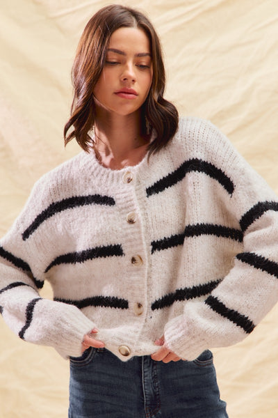 Stripe Button Cardi