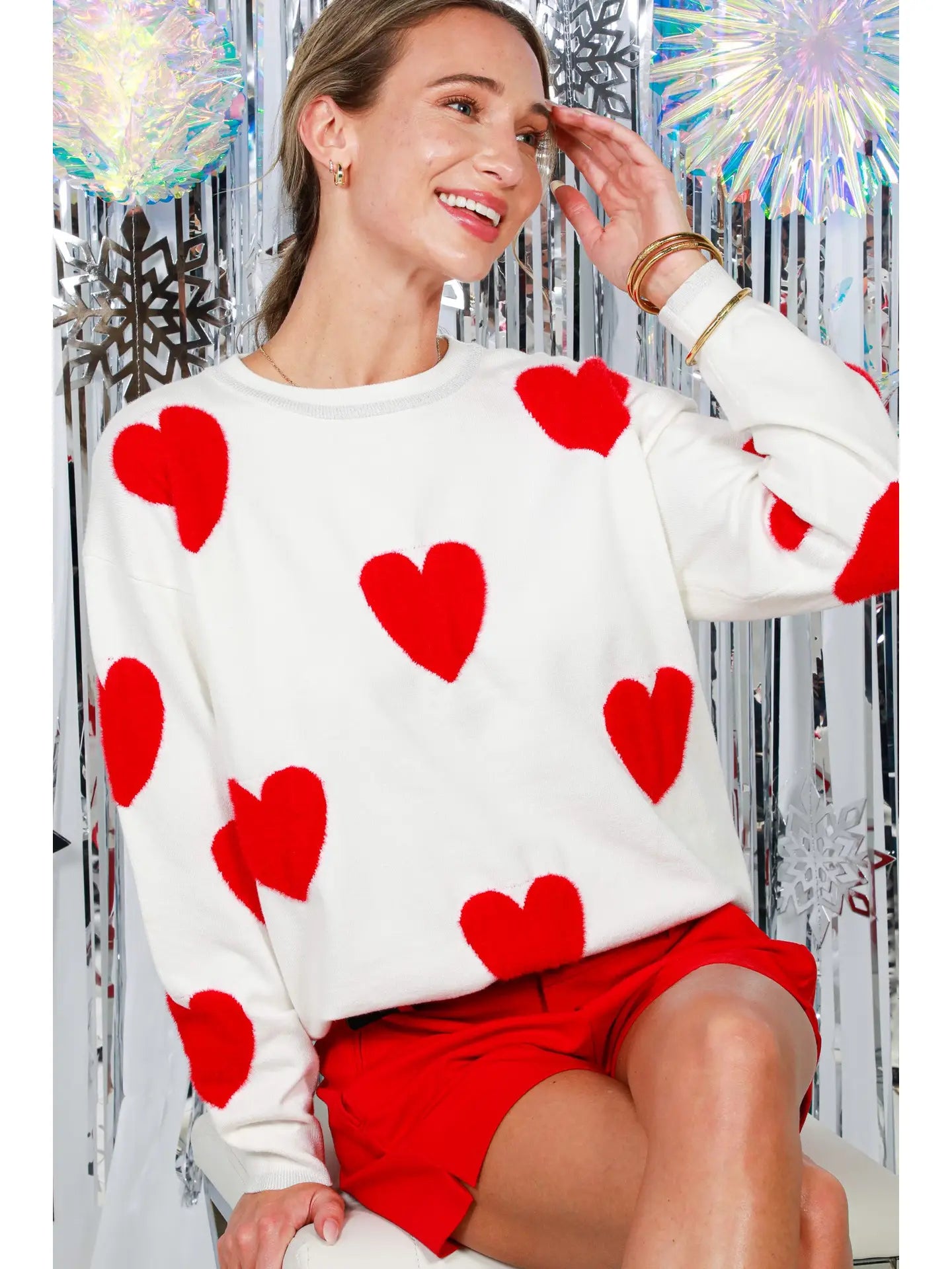 Fuzzy Heart Sweater