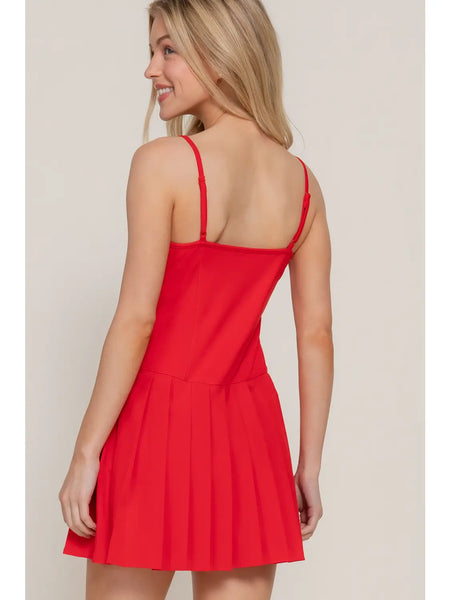 Pleated Skort Mini Dress