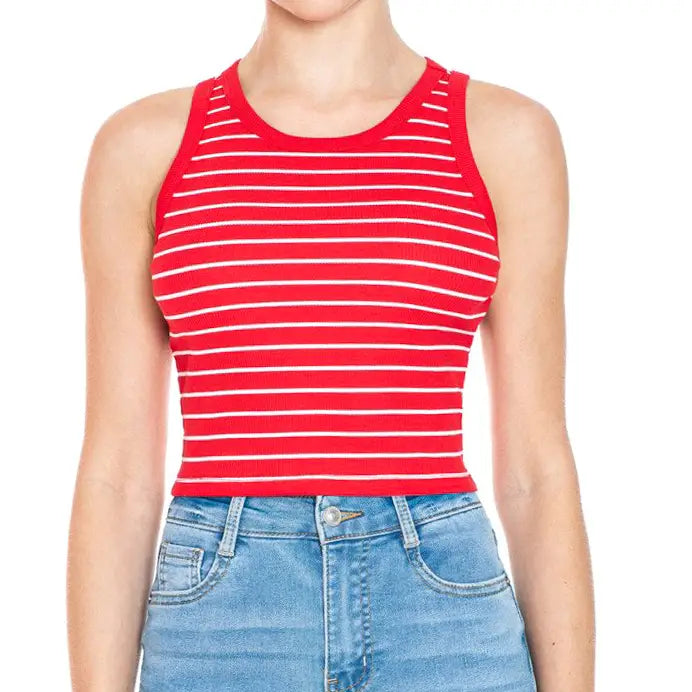 Stripe Out Cropped Tank