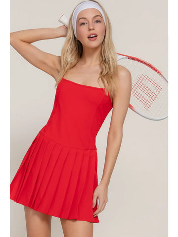 Pleated Skort Mini Dress