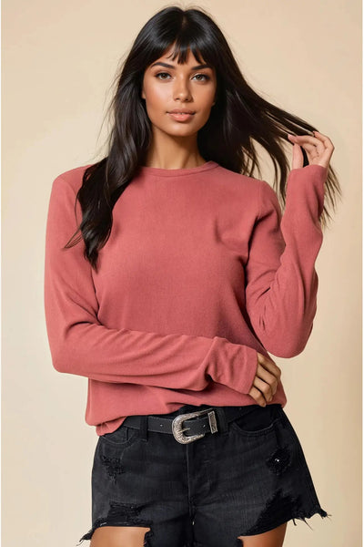 Round Neck Soft Knit Top
