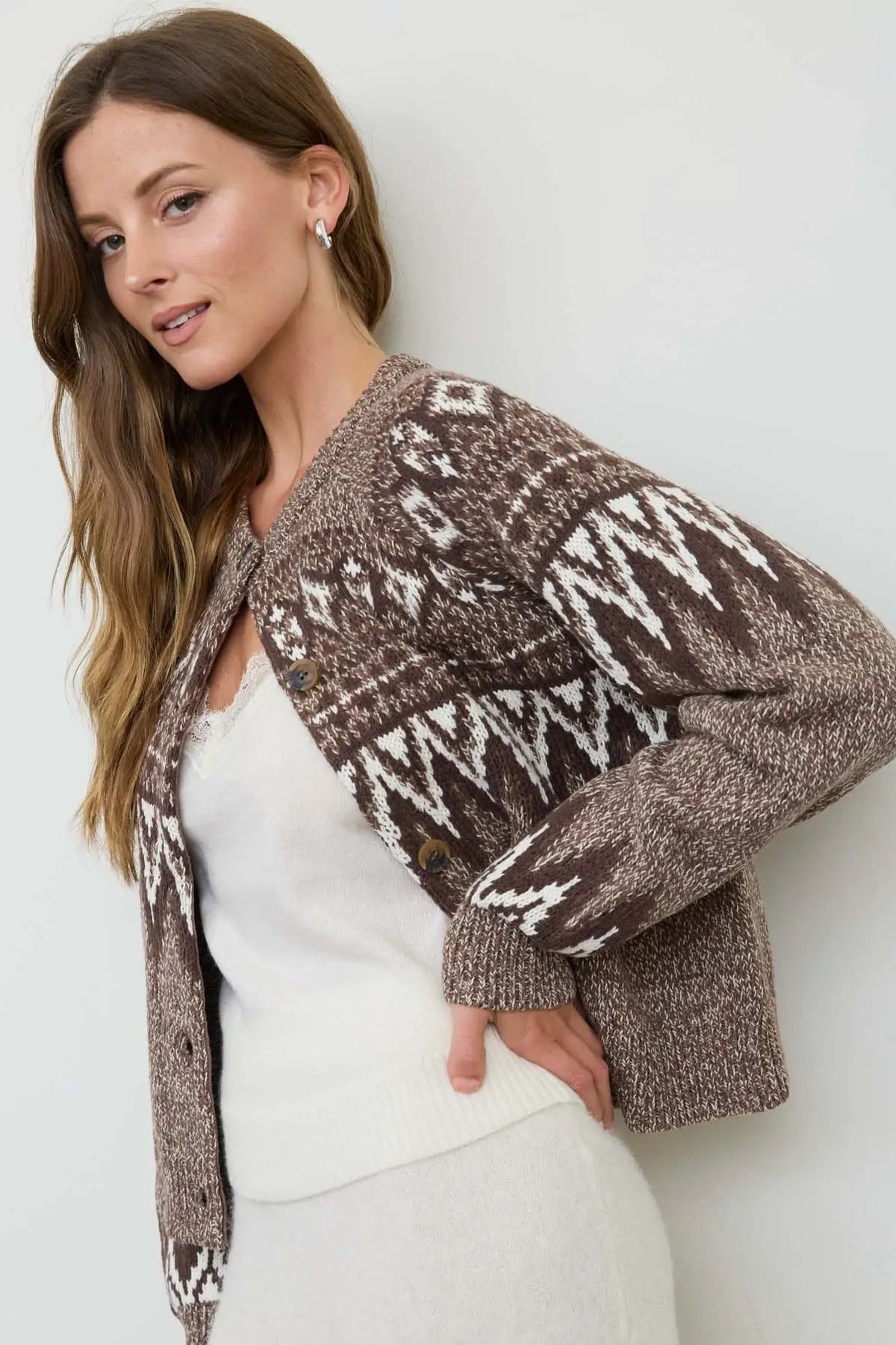 woman in cardi