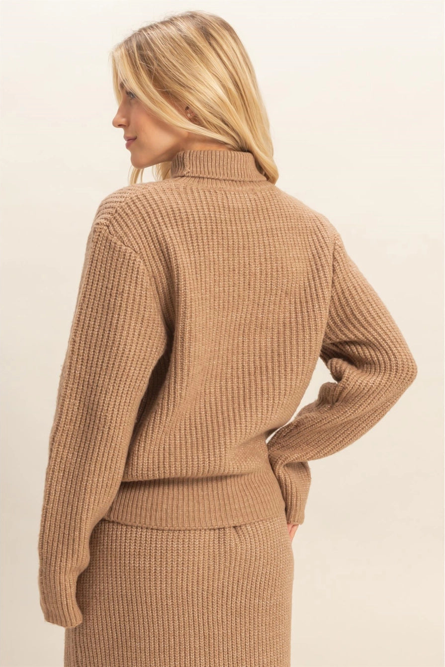Ribbed Turtleneck Sweater