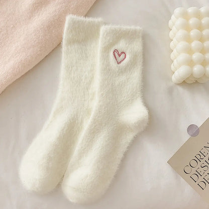 Plush Heart Socks
