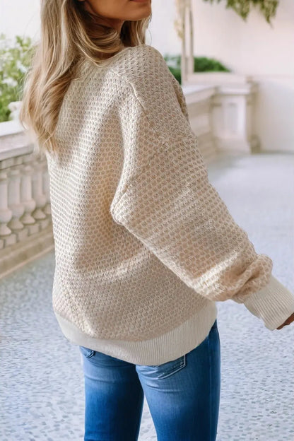 Ribbed Henley Button Sweater