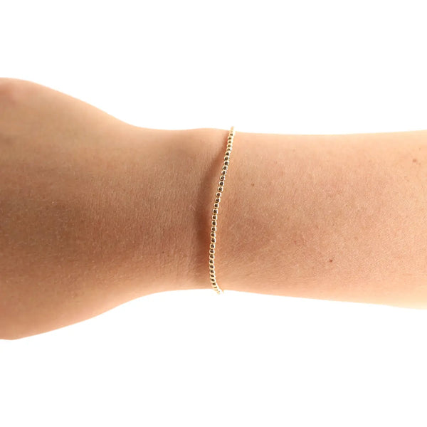 2mm Gold Beaded Bracelet