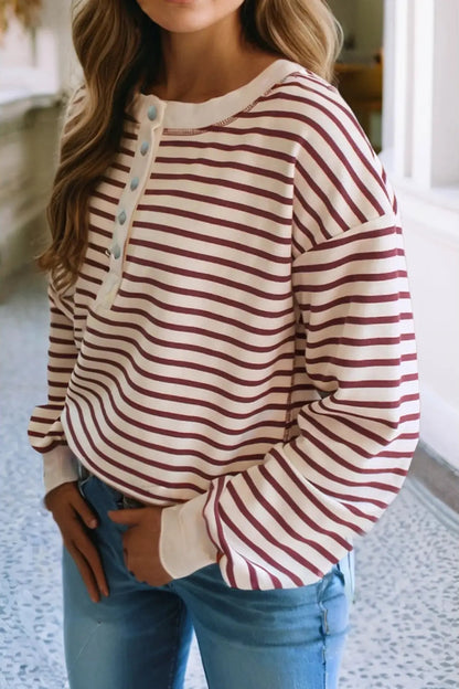 Striped Button Knit