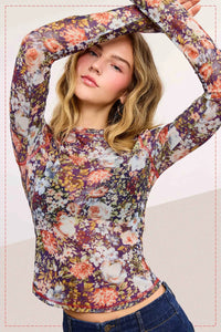 Mesh Floral Top