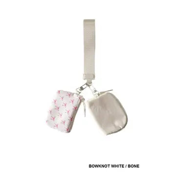 Dual Pouch Wristlet Keychain Wallet