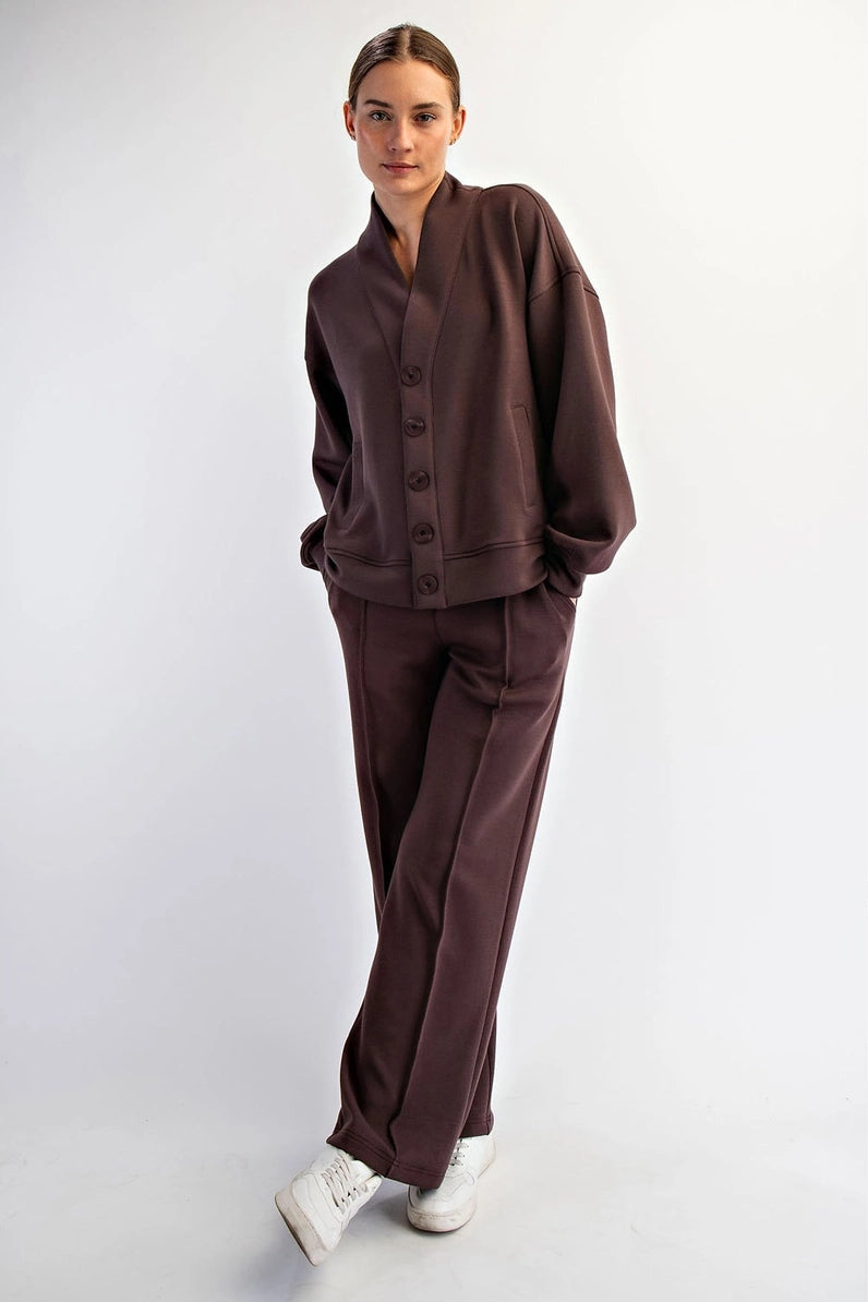 woman in cardi and pants
