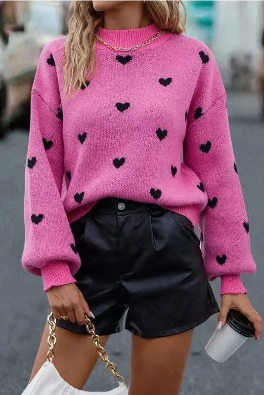 All Over Heart Sweater