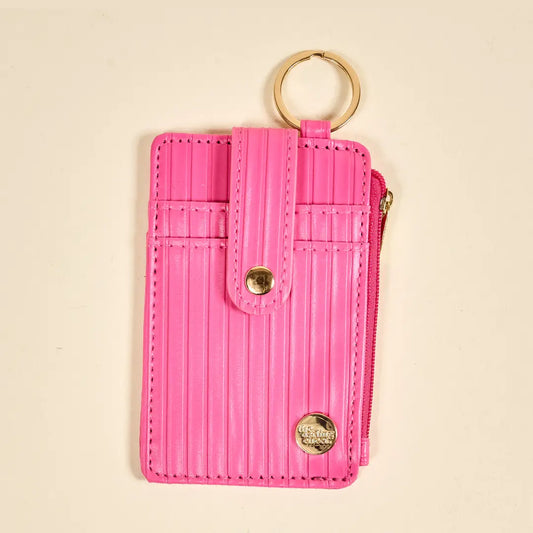 hot pink keychain wallet