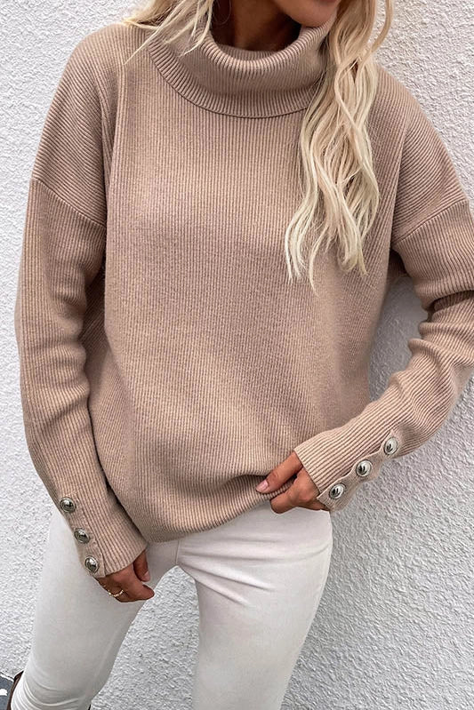 High Neck Ribbed Knit