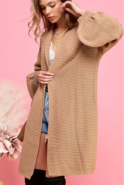 Solid Long Cardigan