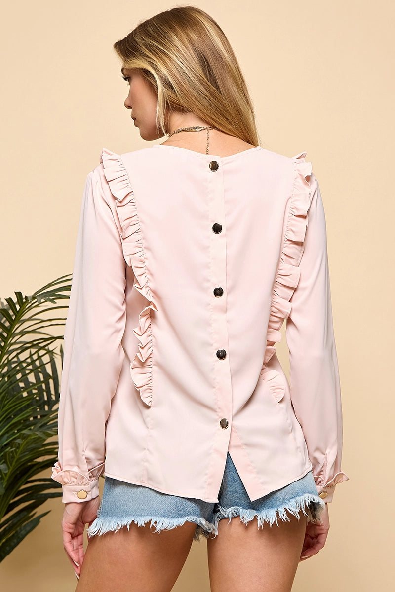 Ruffle Long Sleeve Blouse