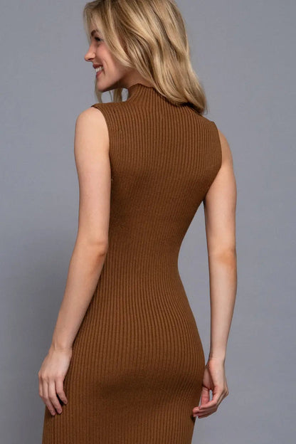 woman wearing brown dress