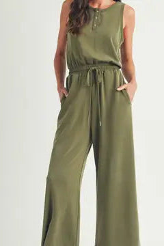 Easygoing Henley Jumpsuit