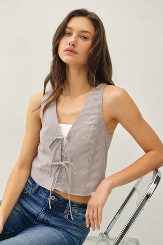 Pinstriped Vest Top