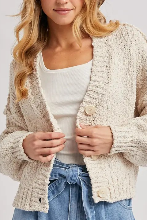 Cropped Knit Cardigan