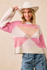 Rib Banded Colorblock Sweater