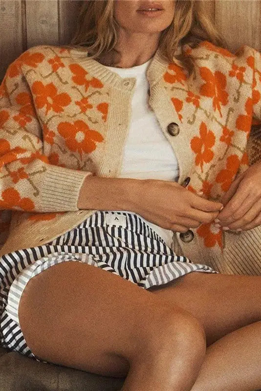 Floral Jacquard Cardigan