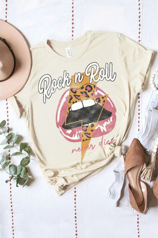 Rock and Roll Never Dies Washed Graphic Tee