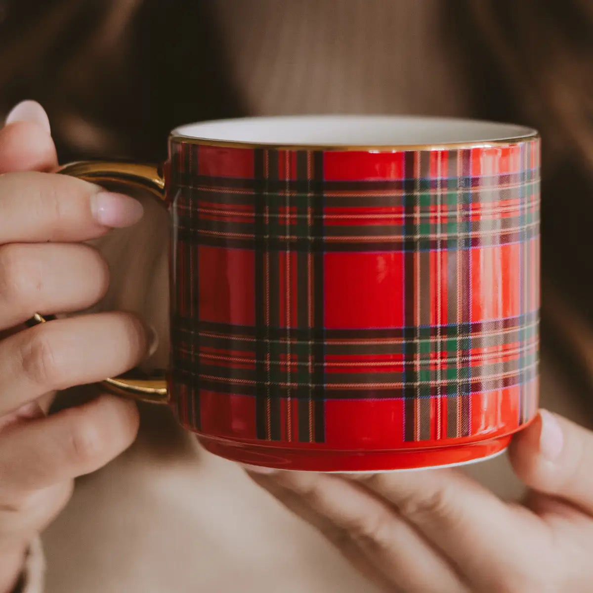 Red Plaid Coffee Mug