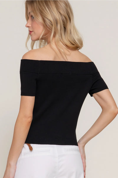 Off the Shoulder Knit Top