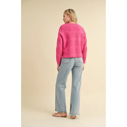 Multi-Textured Hi-Low Sweater