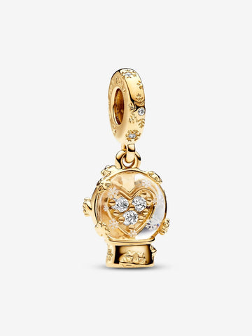 Pandora Heart Snowflake Snow Globe Dangle Charm