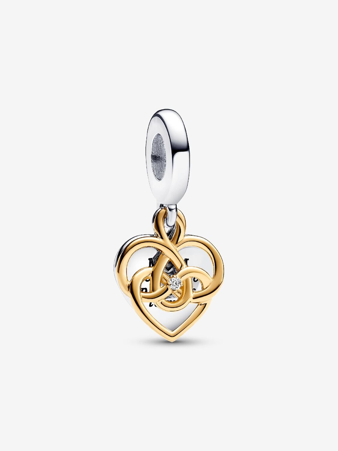 Pandora Lab-grown Diamond Engravable Mom Double Dangle Charm